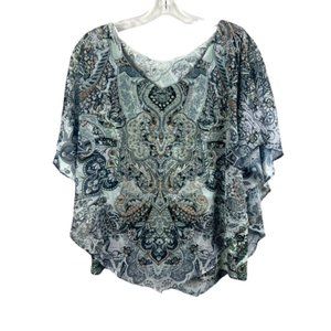 PAISLEY Womens L All Over Printed Flowy Top